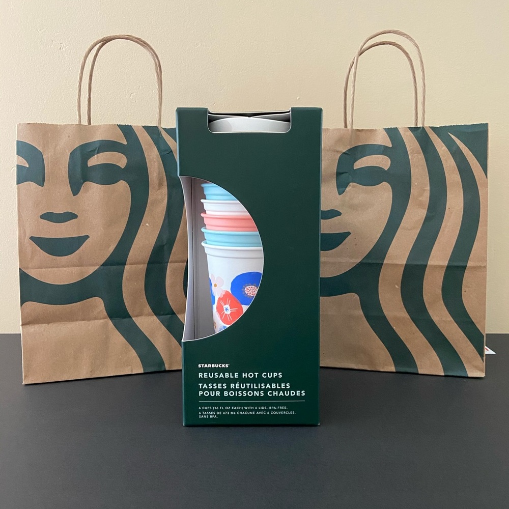 NWT Starbucks Spring Reusable Hot Cups set of 6